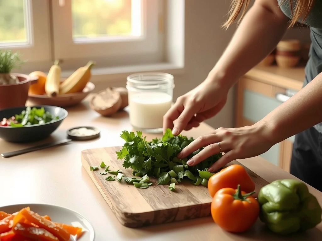 Préparation d'un repas sain dans un contexte de gestion émotionnelle